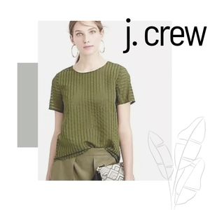 J. Crew stripe green blouse 00